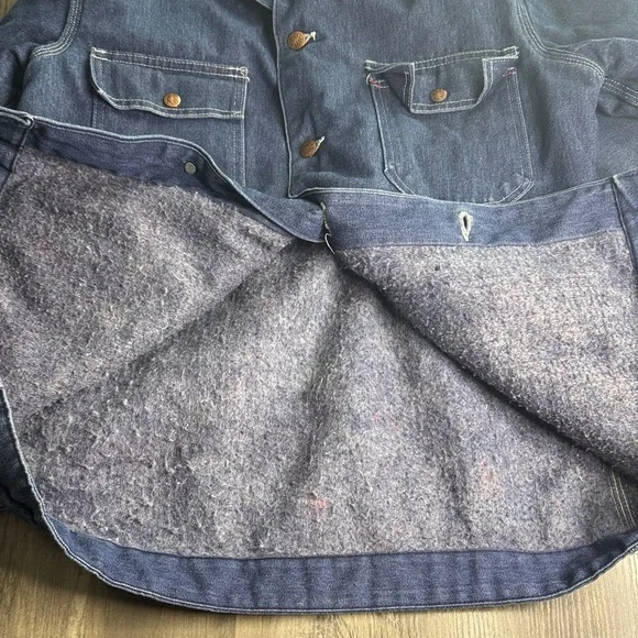 Vintage Big Mac 70s JCPenney Blanket Lined Denim Chore Jacket RARE